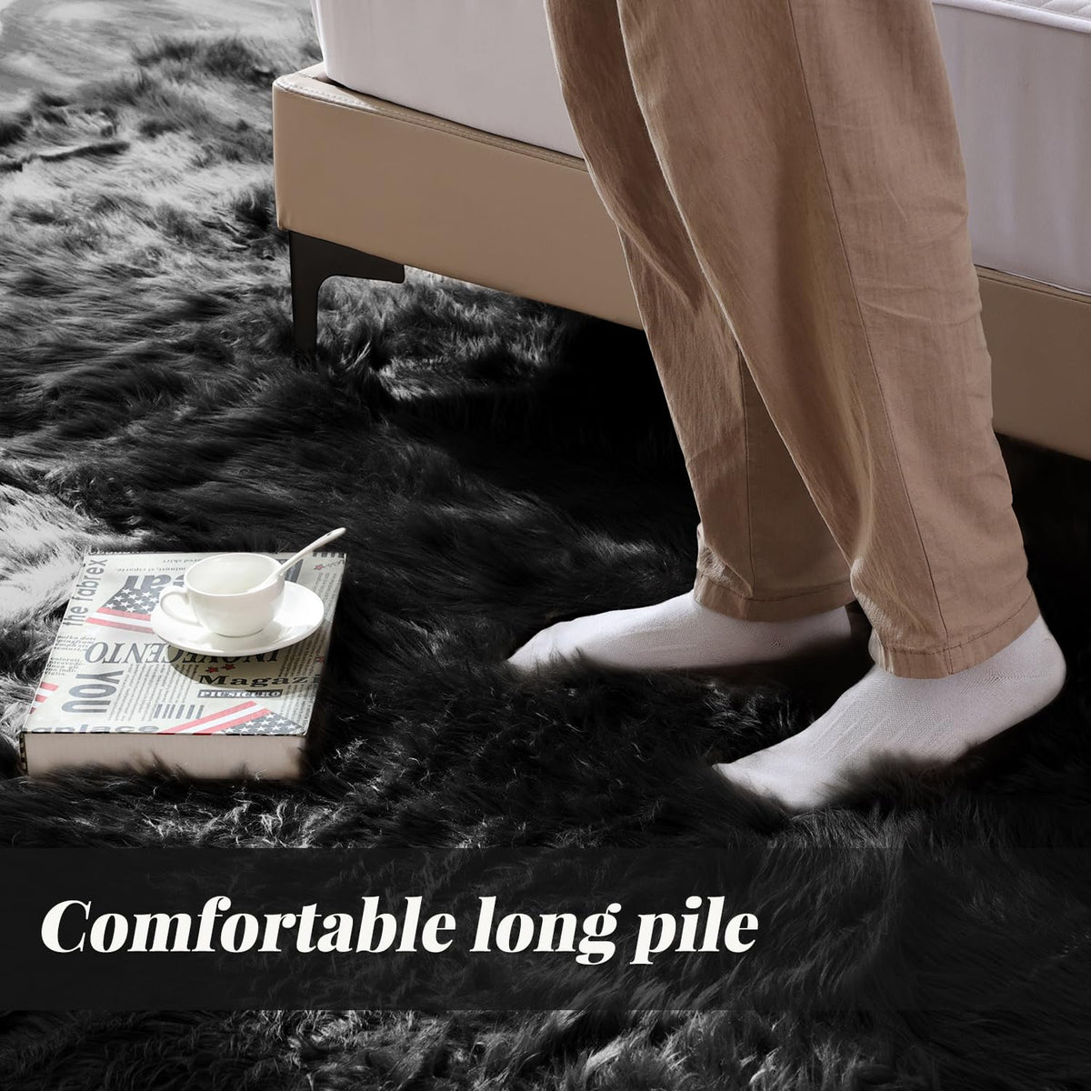 ORINOVA rug close-up demonstrates easy cleaning with light vacuum or gentle wipe.