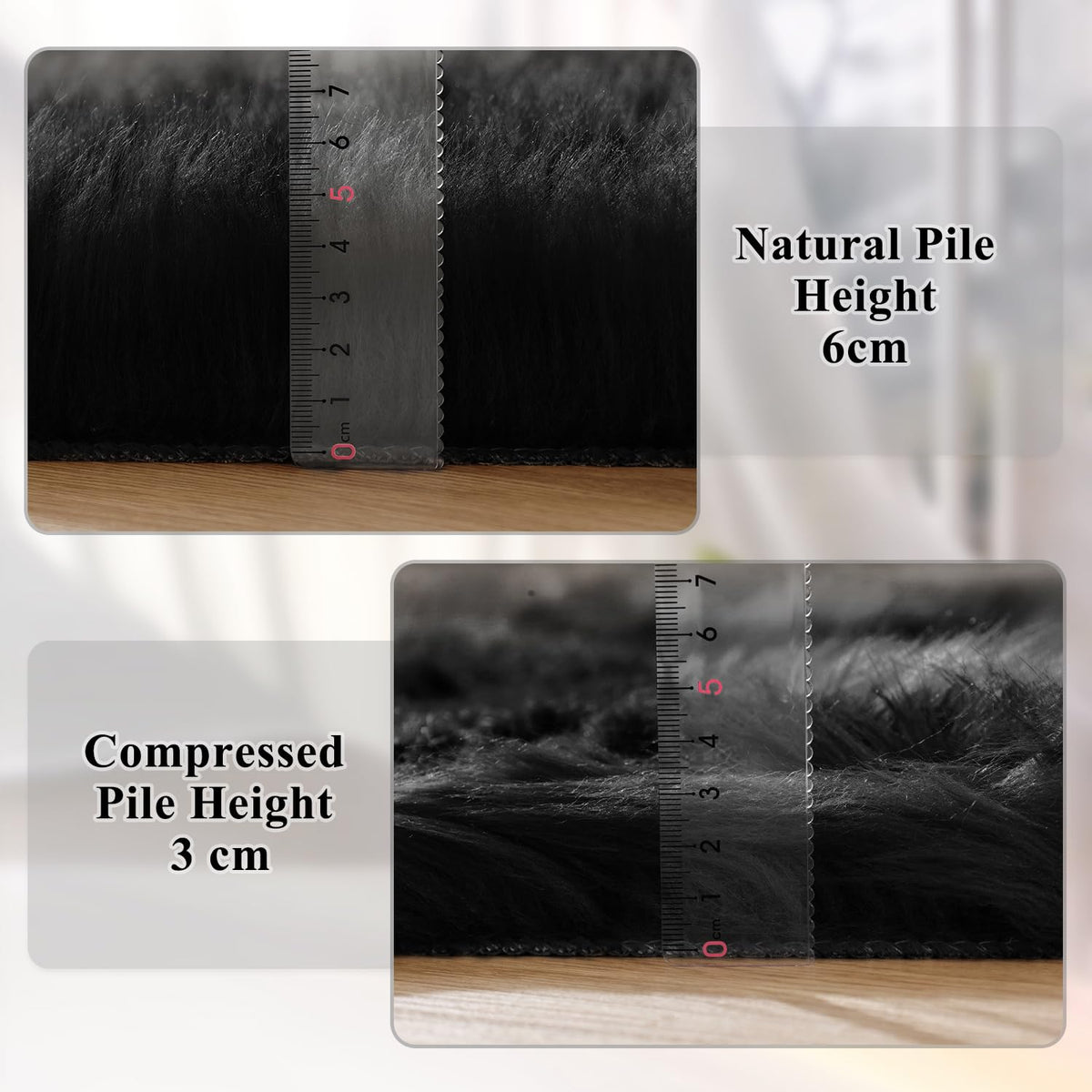 ORINOVA flame-resistant faux sheepskin rug with CPSС certification for safe family spaces.