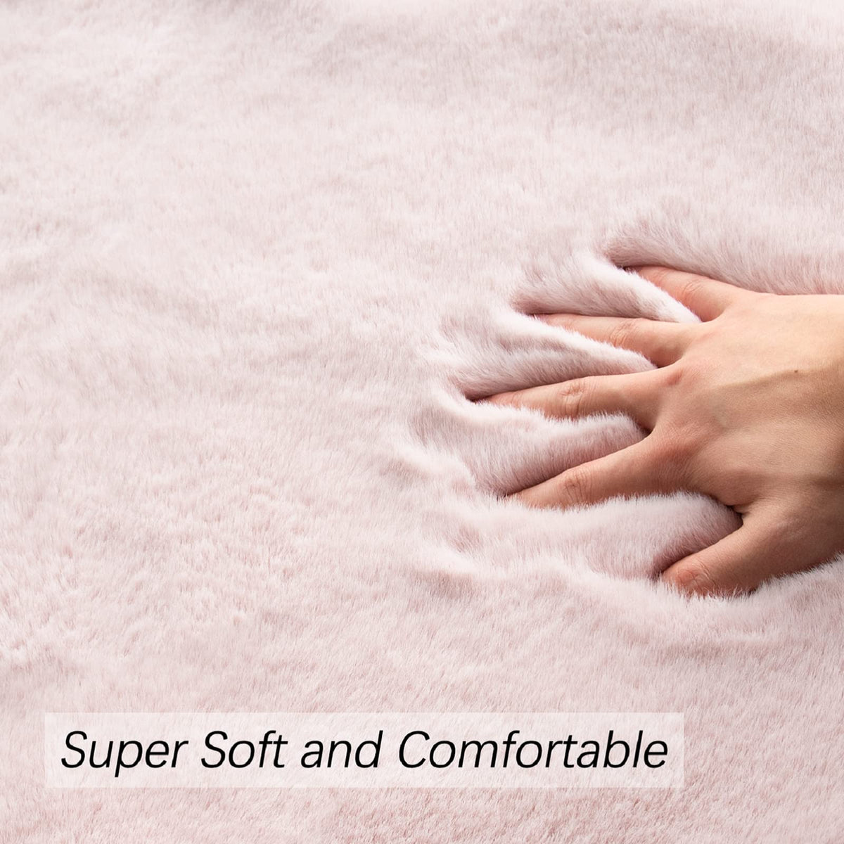ORINOVA pink fuzzy rug close-up highlights fluffy texture and sheen