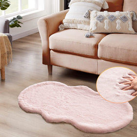 ORINOVA pink fuzzy rug in living room with plush softness