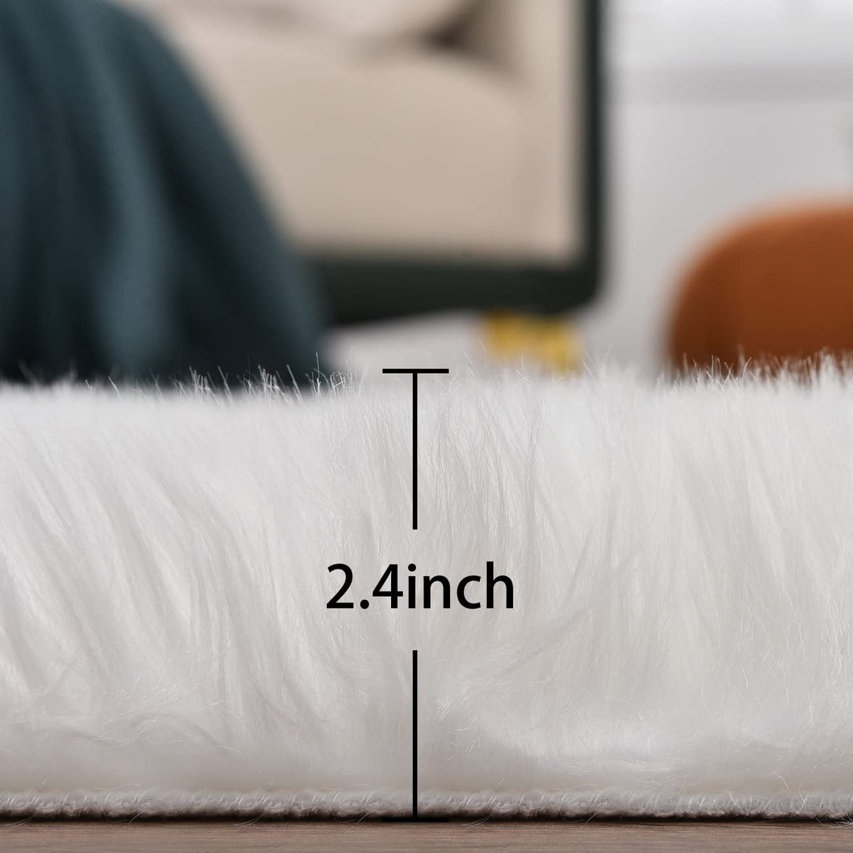 ORINOVA white faux sheepskin rug easy cleaning with light vacuuming