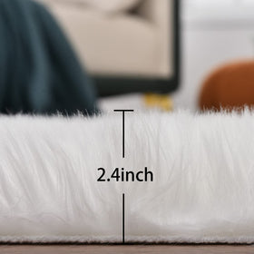 ORINOVA white faux sheepskin rug easy cleaning with light vacuuming