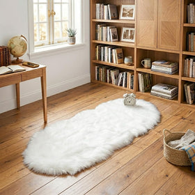ORINOVA white faux sheepskin rug nursery play area for safe comfort