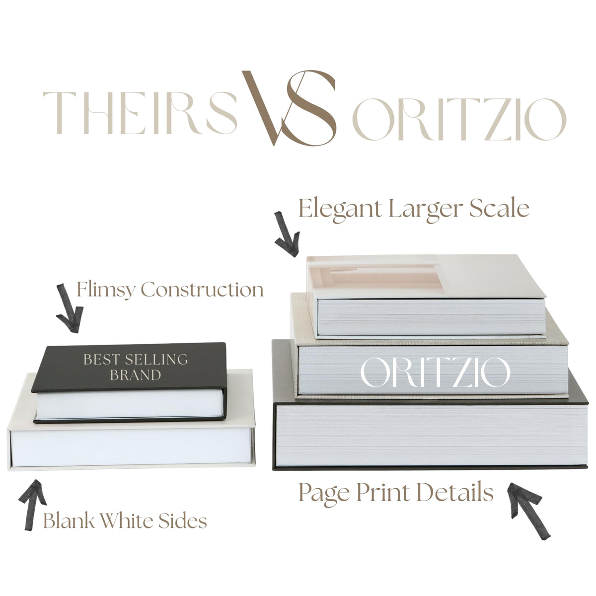 ORITZIO large decorative books ideal for a stylish living room display.