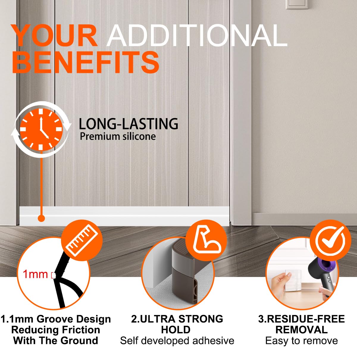 Ormein installation step showing quick one-minute setup on a door.