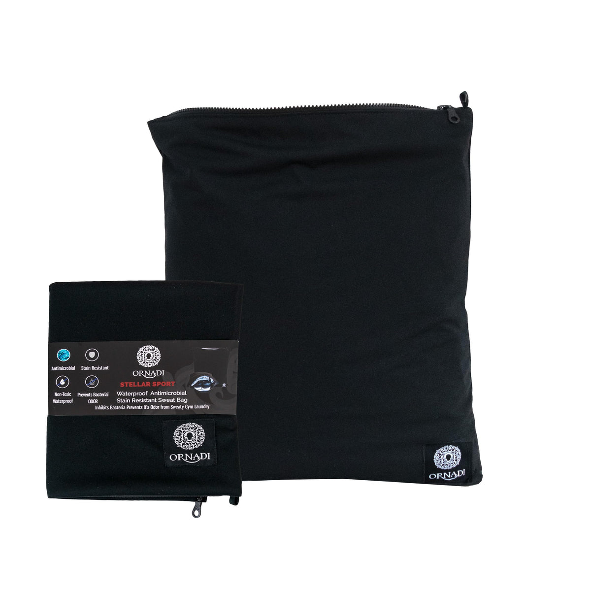 Ornadi bag interior antimicrobial coating blocks odor-causing bacteria for fresh storage.