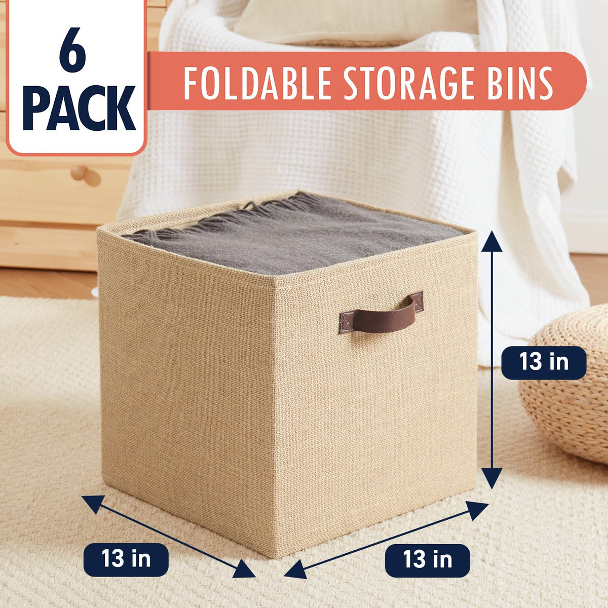 Ornavo Home storage bin on a shelf showing closet organization potential.