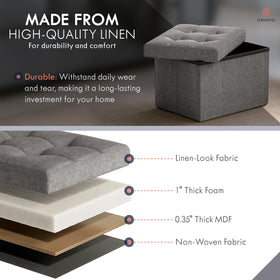 Ornavo Home dark gray ottoman fits modern living rooms.