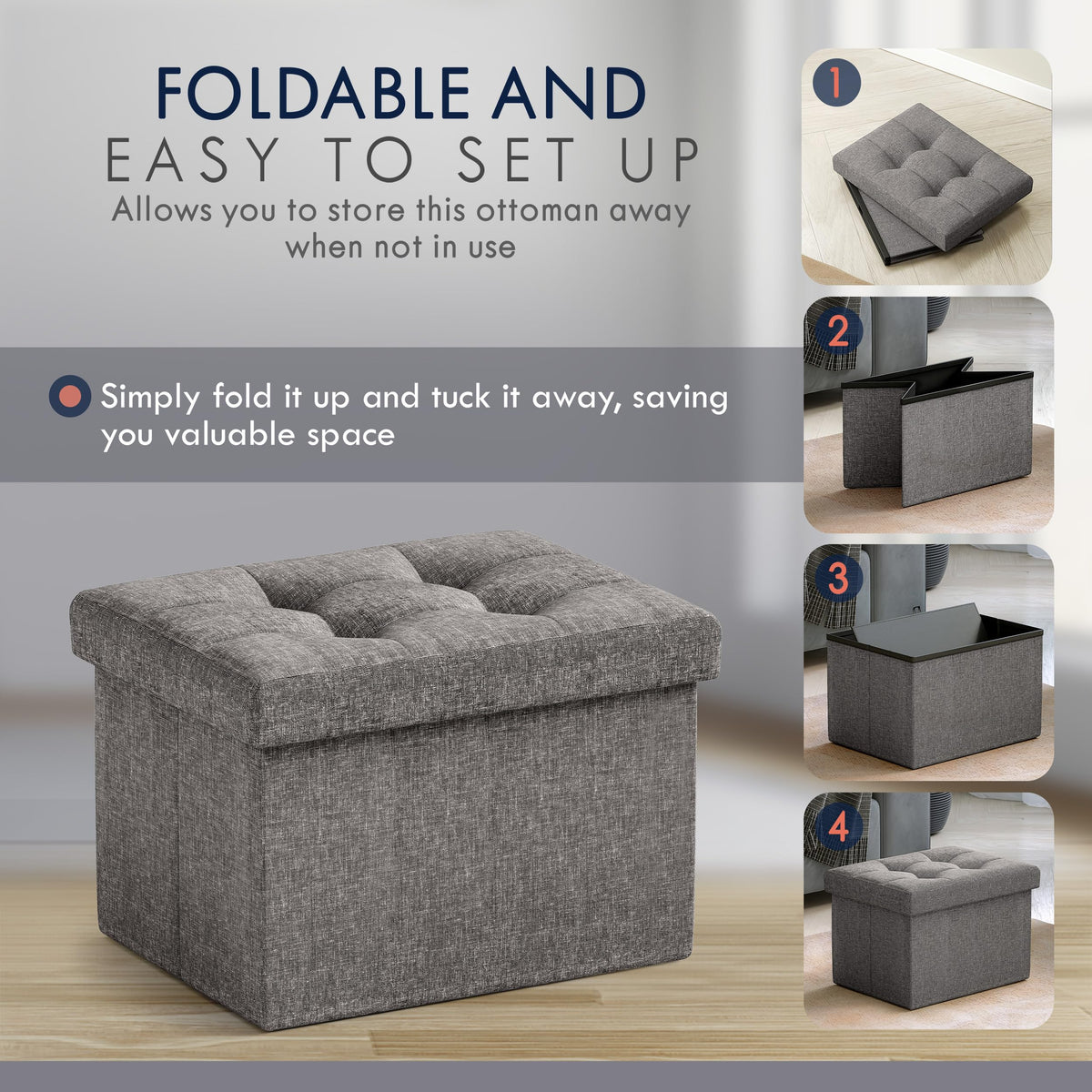 Ornavo Home padded-seat ottoman acts as a comfy footrest.