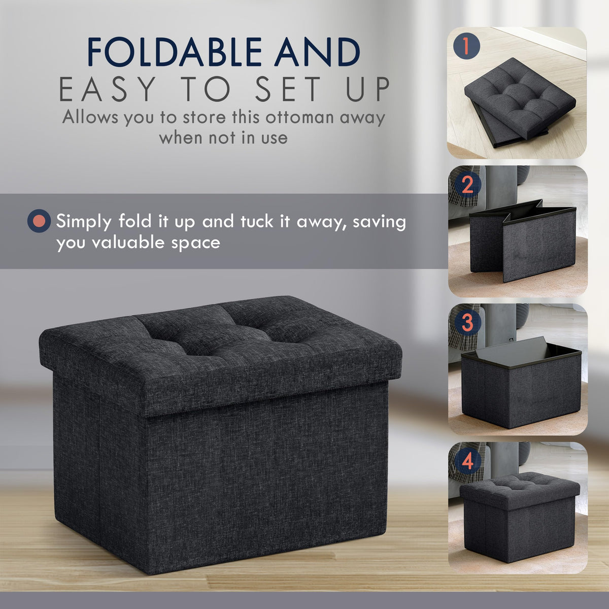 Compact foldable design helps save space in small apartments or dorms.