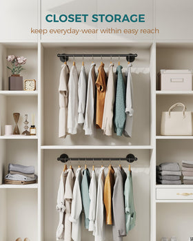 OROPY 88-pound capacity rack supports heavyweight jackets and bags.