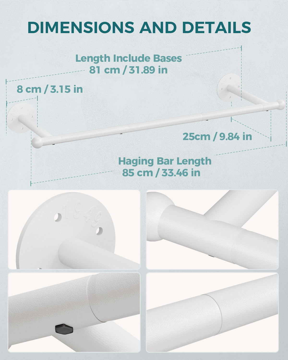 OROPY black iron pipes combine rugged appeal with everyday clothing organization.