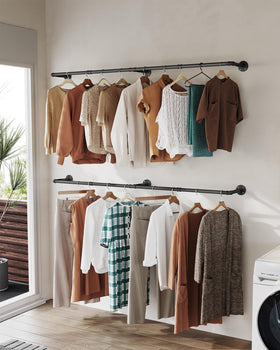 OROPY bedroom closet organization with long rack