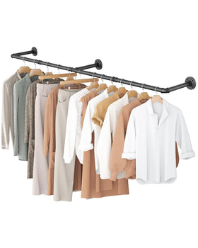 OROPY wall-mounted clothes rack front view showing sturdy construction and space saving.