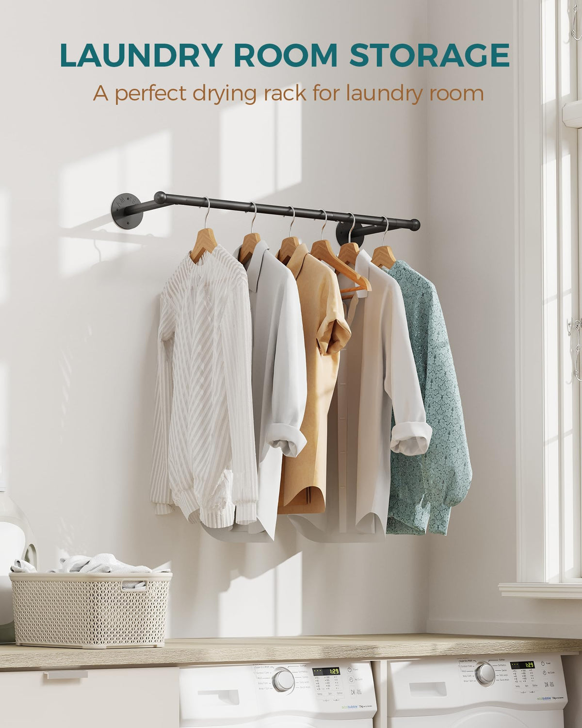 OROPY 88 lb capacity handles heavier garments without sag.