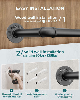 OROPY easy installation with included screws and anchors for solid walls.
