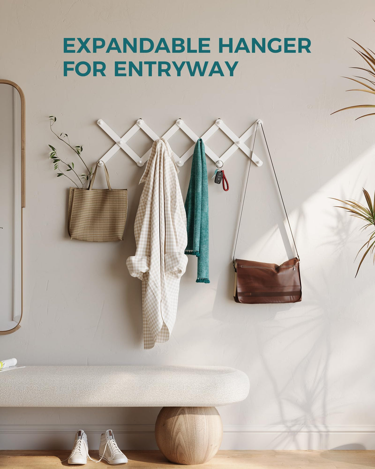 OROPY expandable coat rack wall mount for versatile organization