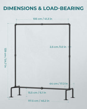 OROPY heavy-duty iron pipe frame for durable garment storage