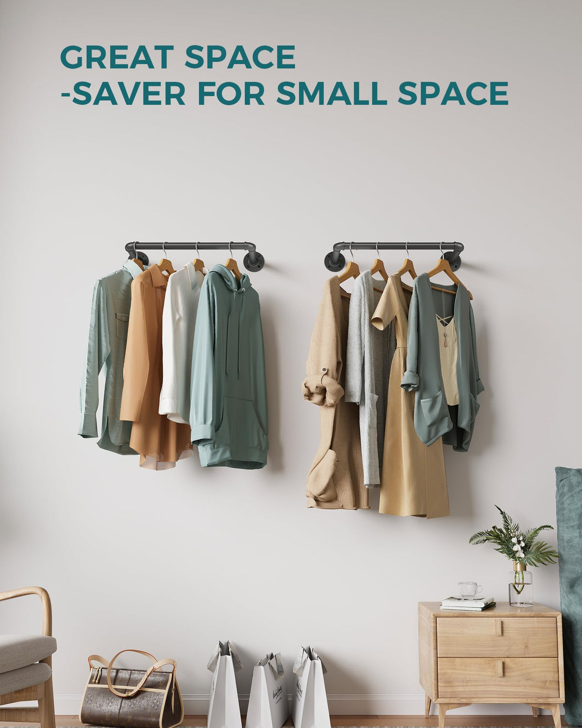 OROPY store-display use case shows garment racks ideal for boutique layouts
