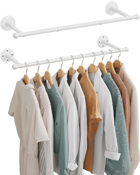 OROPY telescoping rod extended for quick adjustment and versatile hanging space.