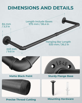 OROPY wall-mounted clothes hanging rod ideal for closets, freeing floor space.