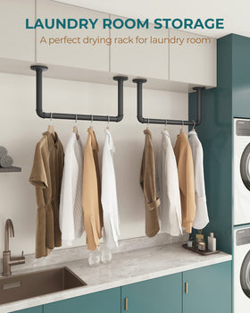OROPY wall-mounted garment bar showcases heavy-duty iron construction for daily wear