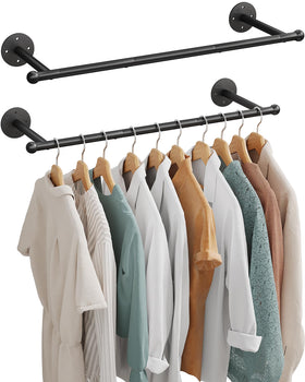 OROPY wall-mounted rack with telescoping rod for quick, secure installation.