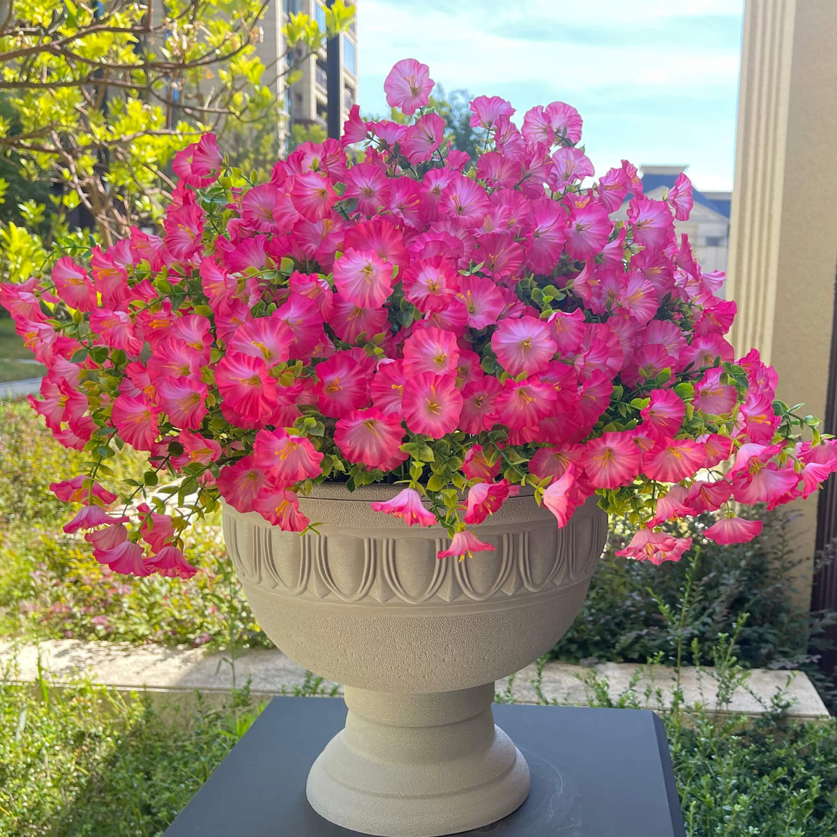 Orphidel artificial flowers 16 bundles for outdoor decoration showing lush fullness.