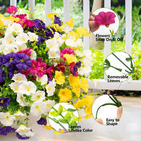 Orphidel weatherproof fake flowers ideal for patios and porches.