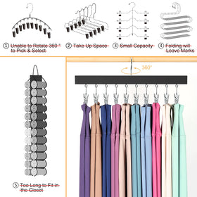 ORROENS pants hangers with clips provide anti-slip grip for secure garments.