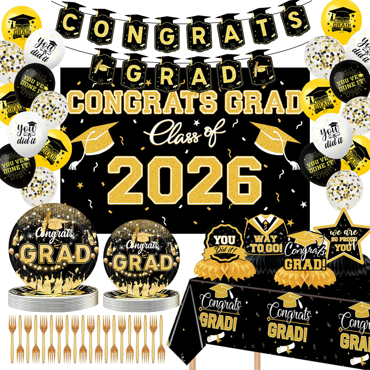 Orrole graduation banner congrats design for photo-worthy party décor