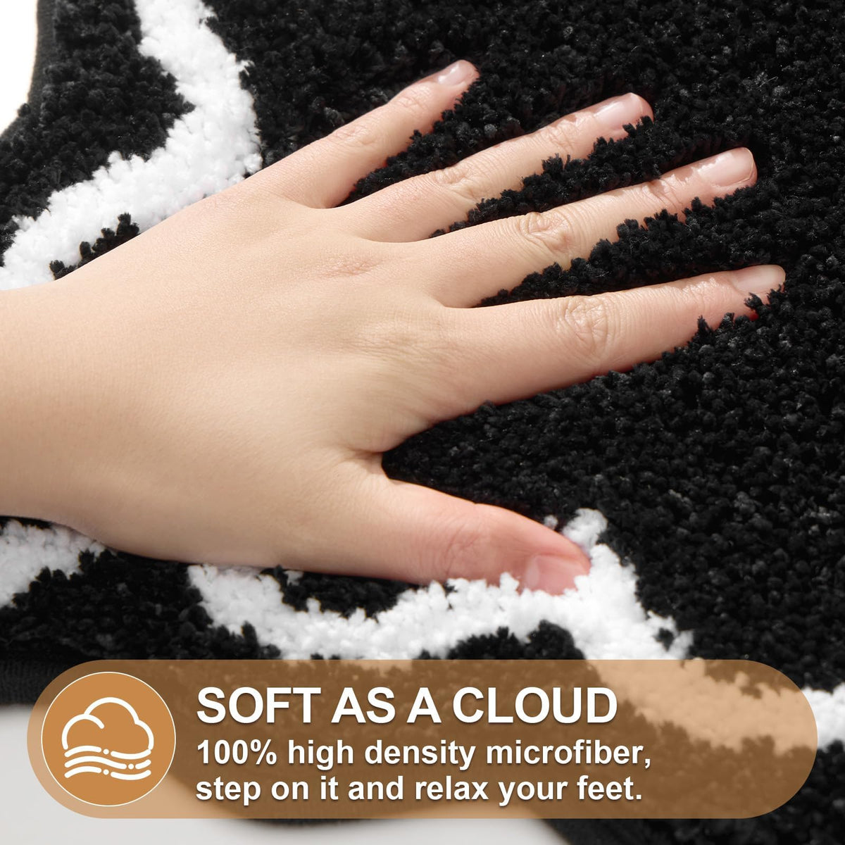 ORTIGIA Absorbent plush bath rug keeps floors tidy
