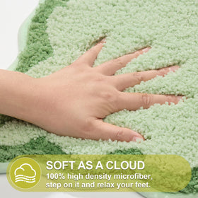 ORTIGIA black scalloped bath mat offers elegant contrast and comfort.