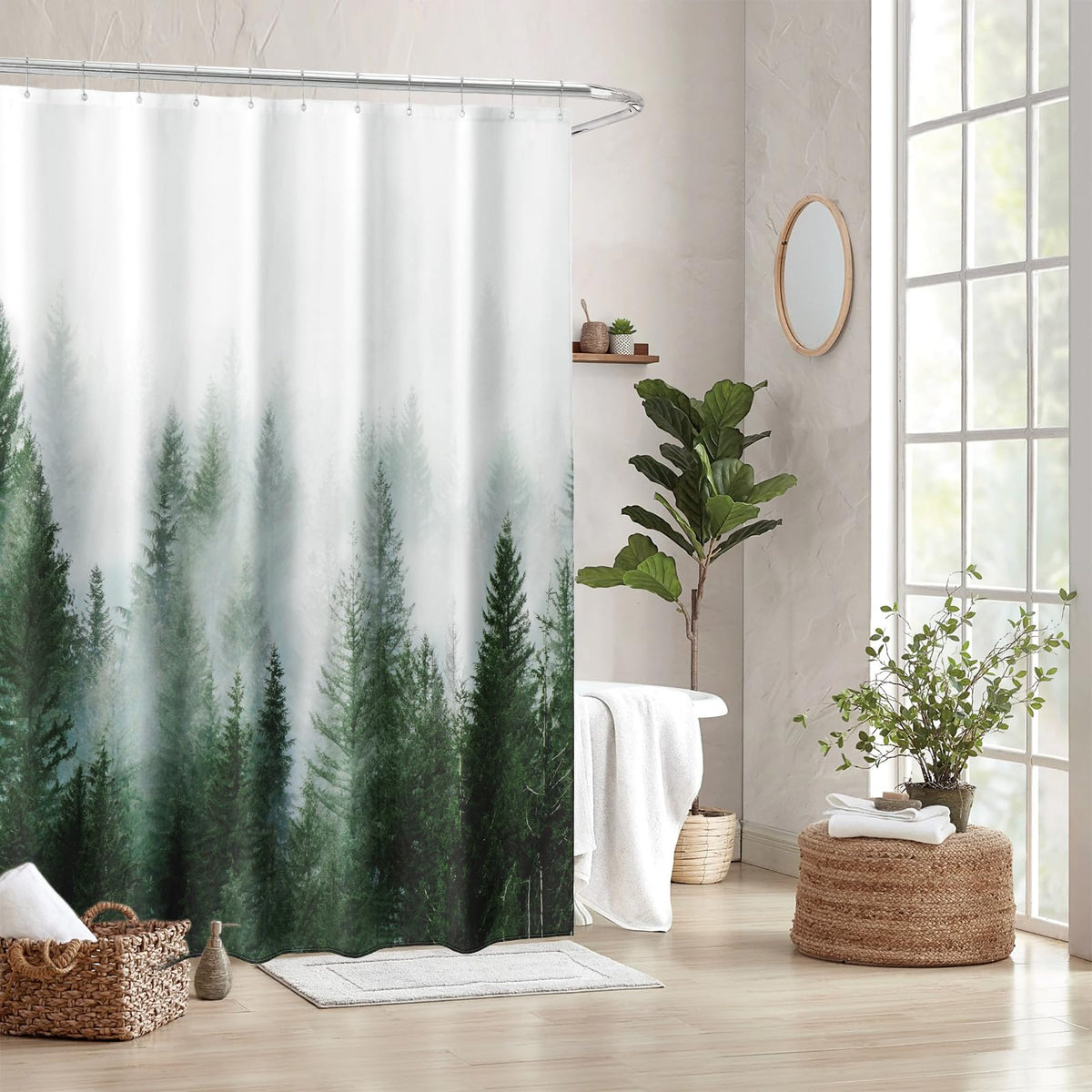 ORTIGIA foggy tree design detail adds a serene focal point to the shower.