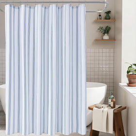 ORTIGIA shower curtain includes 12 metal hooks for smooth operation.