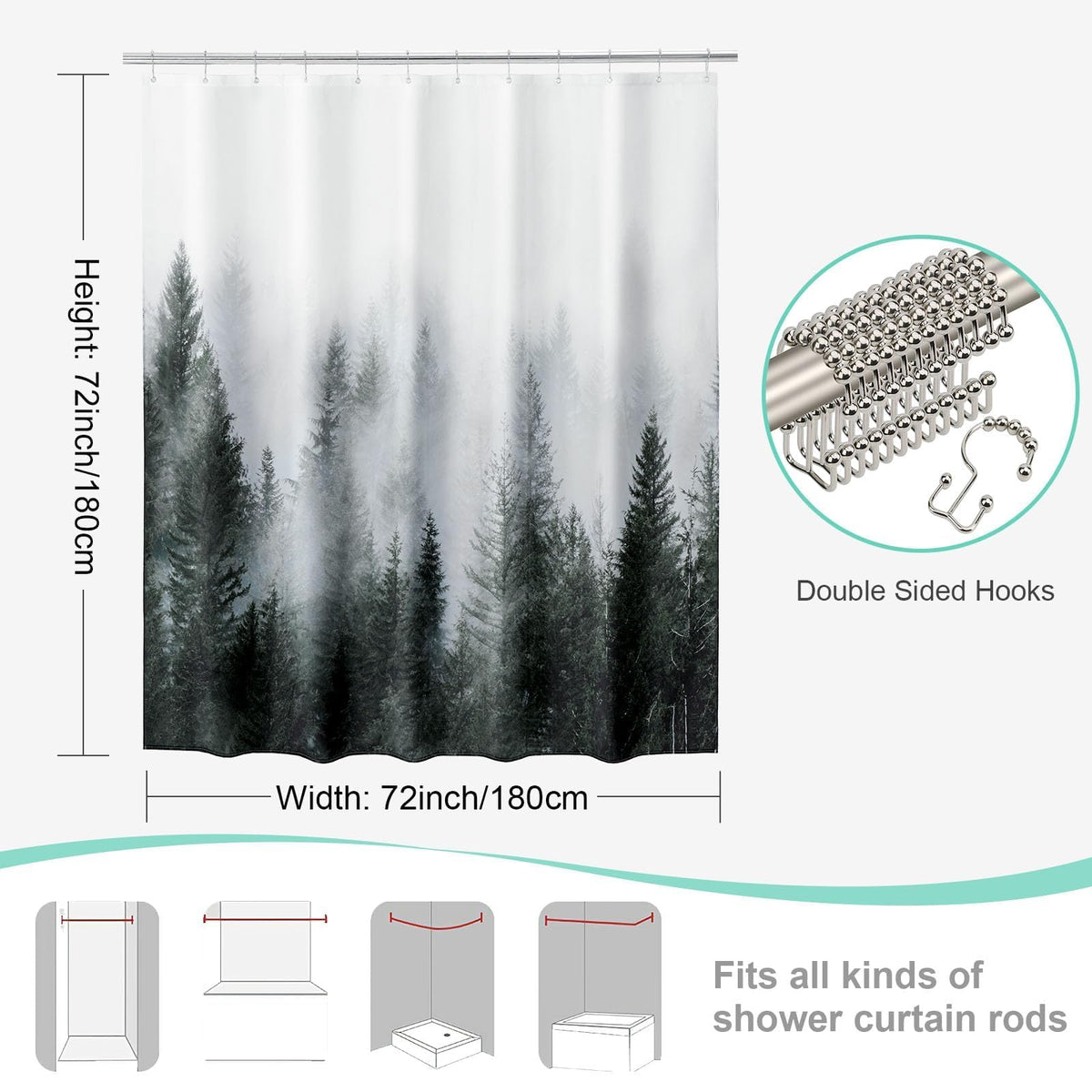 ORTIGIA soft fabric curtain creates calming bathroom ambience