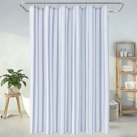 Water-repellent, quick-dry surface shown to keep the bath fresh.