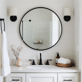 Oruii round mirror entryway adds polish and welcome