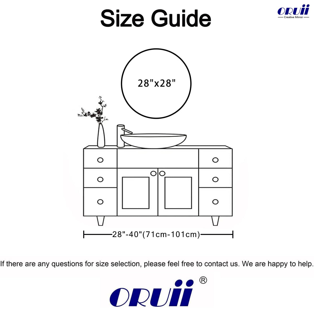 Oruii round mirror metal frame closeup showing durability