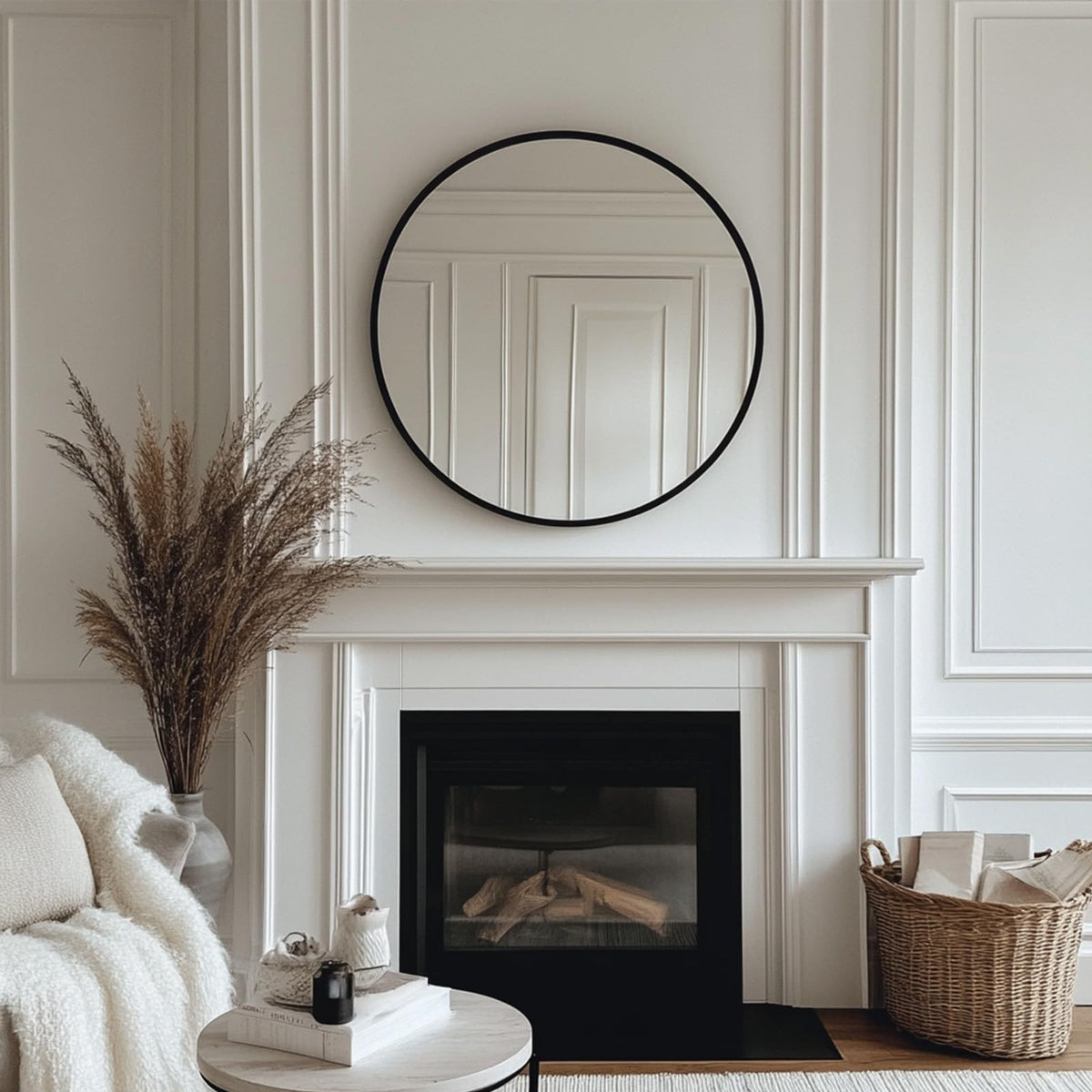 Oruii round mirror waterproof frame suits humid spaces like bathrooms.