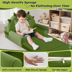 ORWIPO Dinosaur Kids Sofa Bed dino design suits playrooms and nurseries.