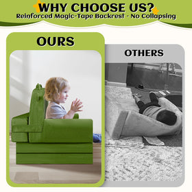 ORWIPO Dinosaur Kids Sofa Bed washable cover makes cleanup quick after spills.