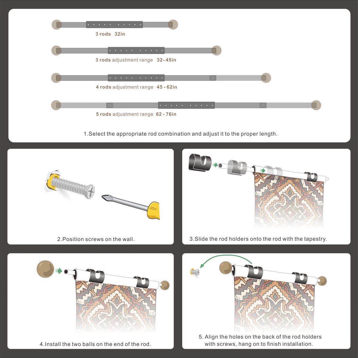Oryzta Tapestry Hanger drill-in installation for permanent mounting.