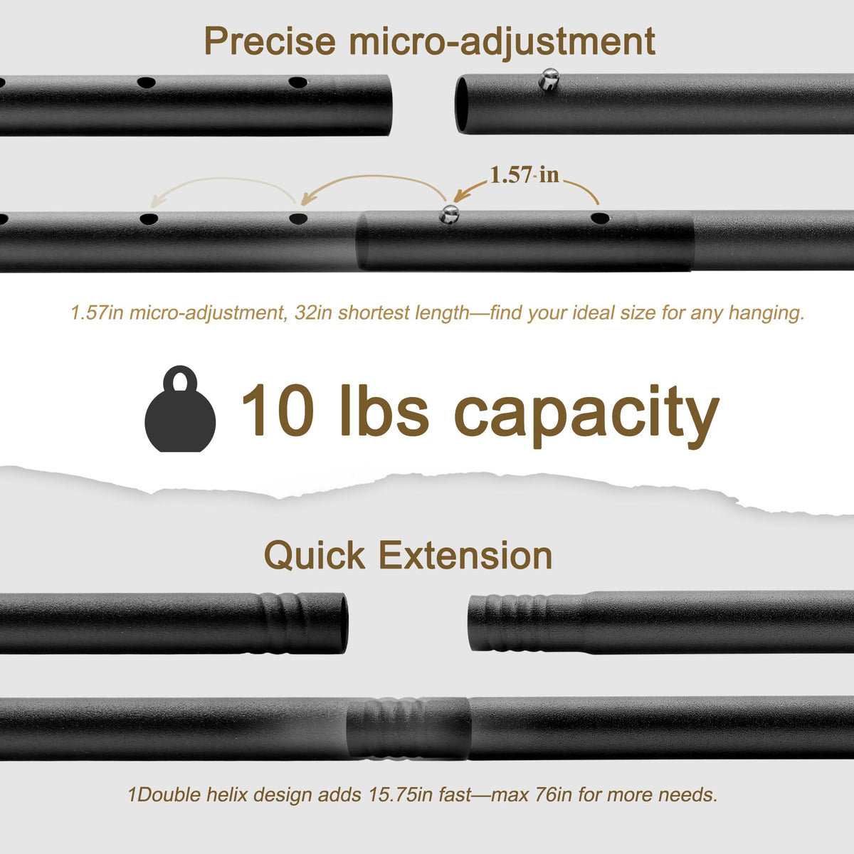 Oryzta Tapestry Hanger matte black anti-rust coating.