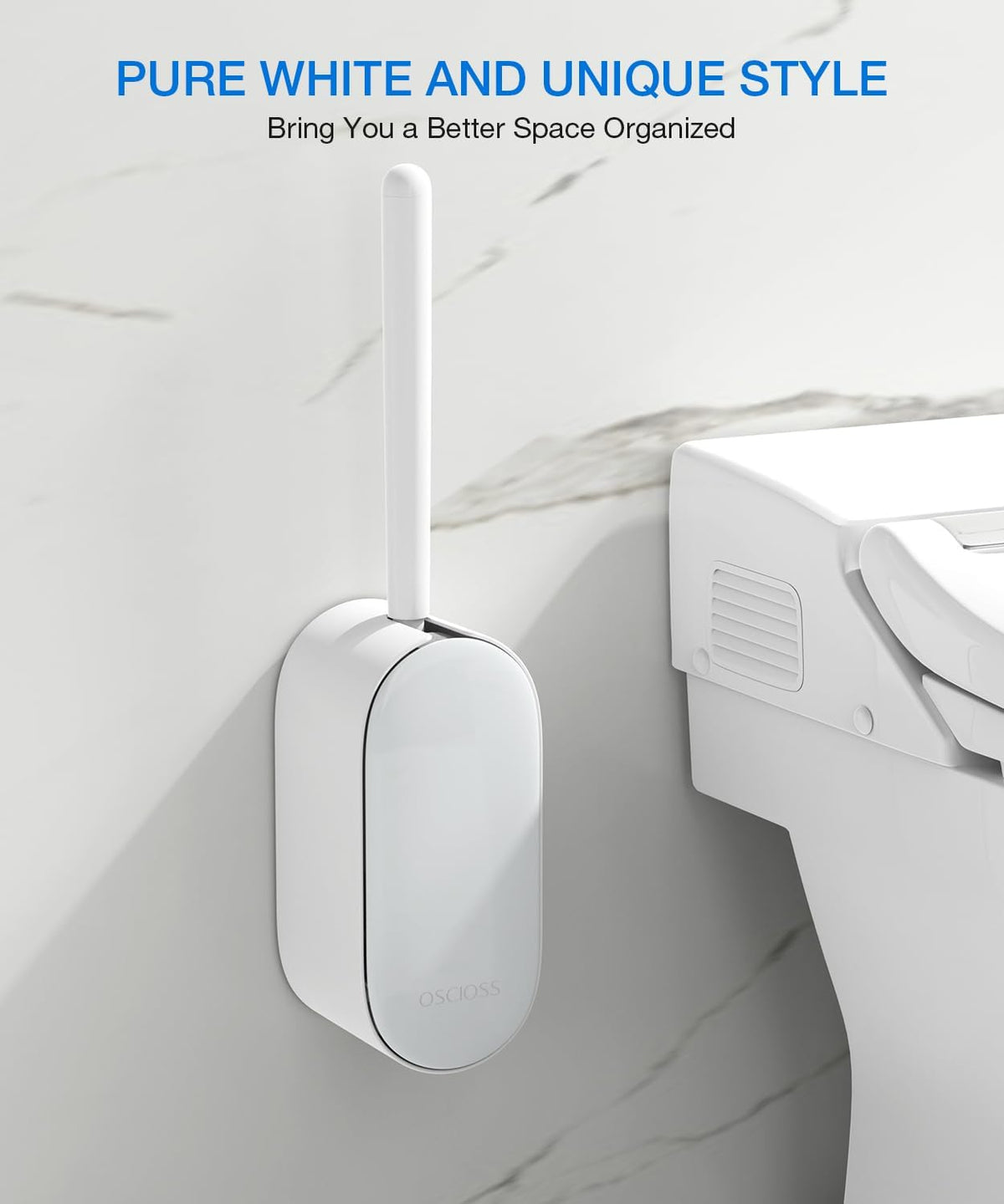 Elegant holder keeps the brush dry and ready with OSCIOSS design.