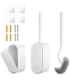 OSCIOSS toilet brush with compact holder for space-saving bathroom cleaning.