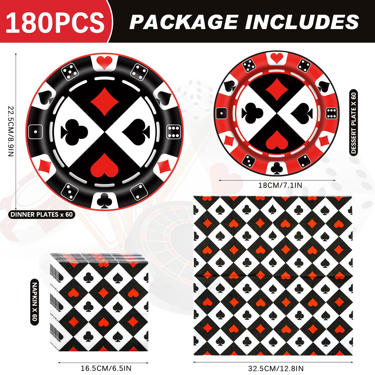 Osonm casino night dessert plates 7-1in perfect for bite-sized treats