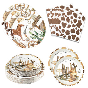 Osonm cowboy dinner plates 8-9in for sturdy Western party dining.