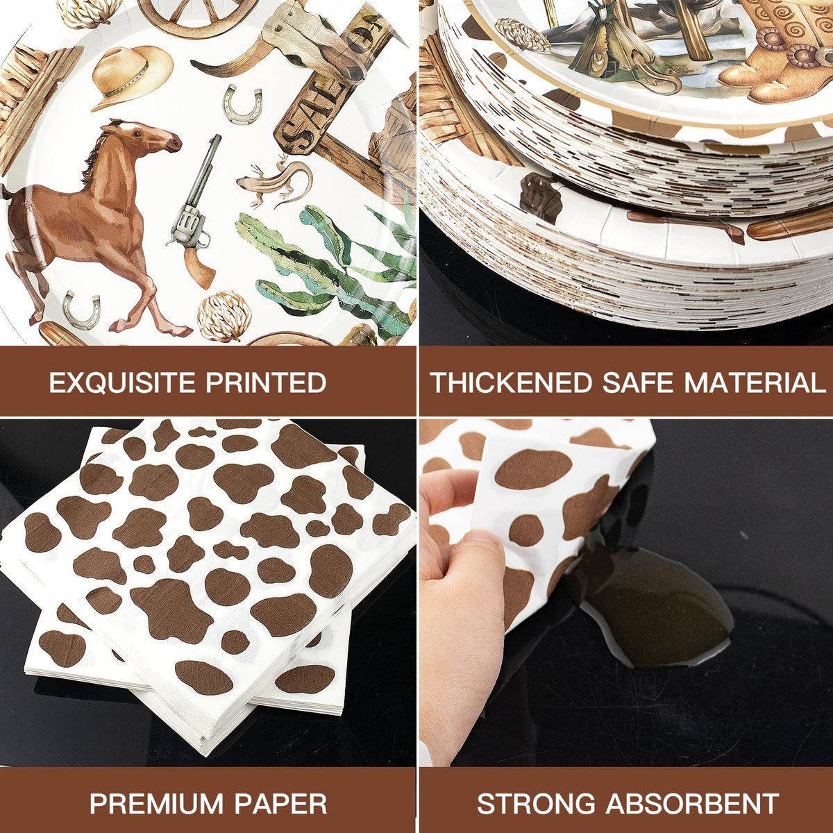 Osonm cowboy napkins disposable for tidy, mess-free cleanup.