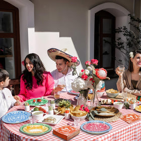 Osonm Fiesta color palette showing lively hues for festive table decor.